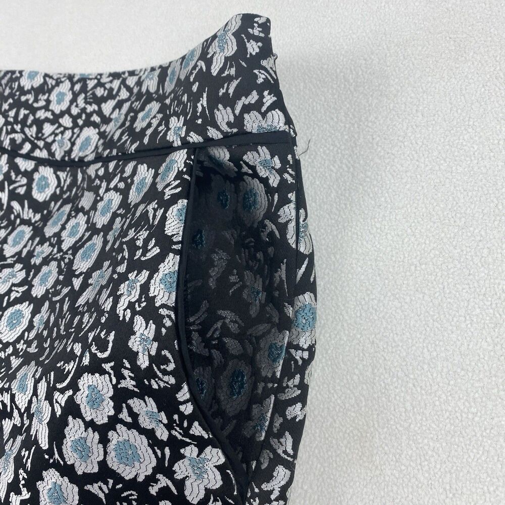 Ann Taylor LOFT Skirt Womens 12 Blue Floral Jacquard A-Line Pockets Spring Chic - Picture 11 of 12